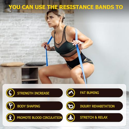 Pull Up Bands, Resistance Bands, Pull Up Assistance Band Exercise Bands for Men & Women Working Out, Body Stretching, Physical Therapy, Muscle Training - color: Blue