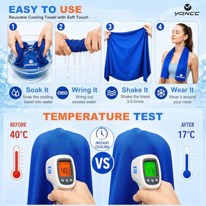 4 Pack Cooling Towels (40"x12"), Ice Cool Neck Towel, Soft Breathable Microfiber for Gym, Yoga, Golf, Running, Camping & All Hot Weather Activities - color: 2 Light Gray/ 2 Dark Gray