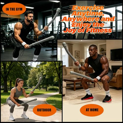 Weighted Ropeless Battle Ropes, Premium Exercise Equipment for Strength, HIIT Training. Upgraded Cordless Ropes Design with Adjustable Weight. for Men and Women. for Home and Travel Workouts.