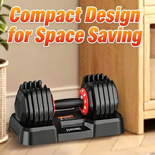 Adjustable Dumbbell Set, All in One Weights Dumbbell with Non-Slip Handle, 1 Hand Quick Adjust weight set for Home Gym