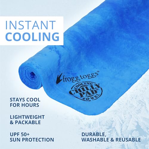 FROGG TOGGS Chilly Pad, Instant Cooling Towel, Long Lasting, Reusable, Sports and Outdoors Neck Towel 33x13