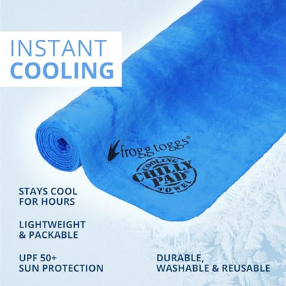 FROGG TOGGS Chilly Pad, Instant Cooling Towel, Long Lasting, Reusable, Sports and Outdoors Neck Towel 33x13