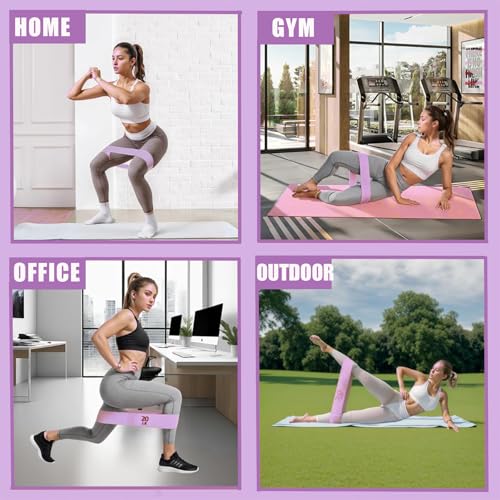 Resistance Bands Set, Exercise Bands with Non-Slip Design, 3 Levels Workout Bands for Women and Men, Booty Bands for Home Fitness, Yoga, Pilates