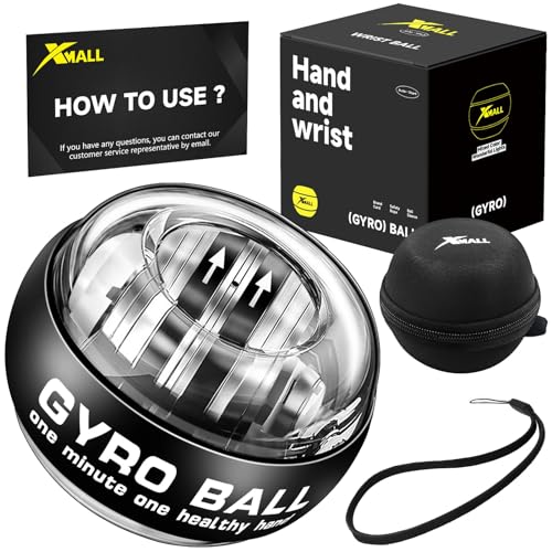 XMALL Wrist Gyro Ball, Torque Ball Hand Exerciser, Forearm Strengthener - color: Black (No Light)