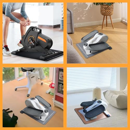 Non-Slip Workout Mat for Under Desk Ellipticals, Ellipse Leg Exerciser Machine Mat, 3mm Thick Exercise Equipment Mats, Improves Machine Stability & Protects The Floor, 23.62 x 16.92 Inches