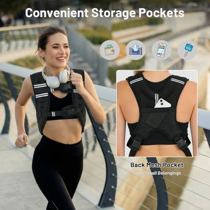 MIKOLO Weighted Vest, 8lb/12lb/16lb Weight Vest for Women & Men, Weight Vest with Reflective Stripe for Walking, Running, Strength Training & Workout(8lb) - size: 8lb