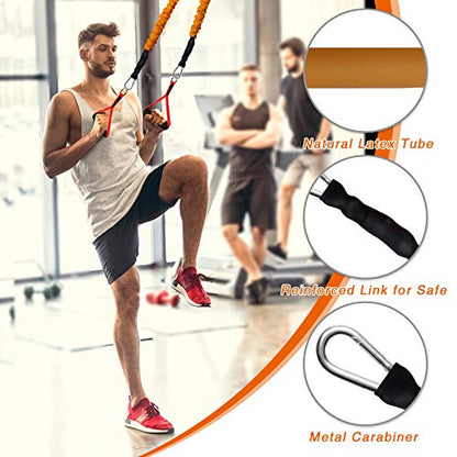 14PCS Resistance Bands Set, Exercise Bands for Men & Women, 20lbs to 40lbs Workout Bands, Elastic Resistance Bands with Door Anchor, and Ankle Straps for Training, Yoga