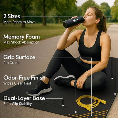 Premium Jump Rope Mat – 1/4" Thick High-Density Rubber | Non-Slip Surface for Indoor/Outdoor Use | Durable & Odor-Free Skipping Mat - size: Standard - 36" x 48"