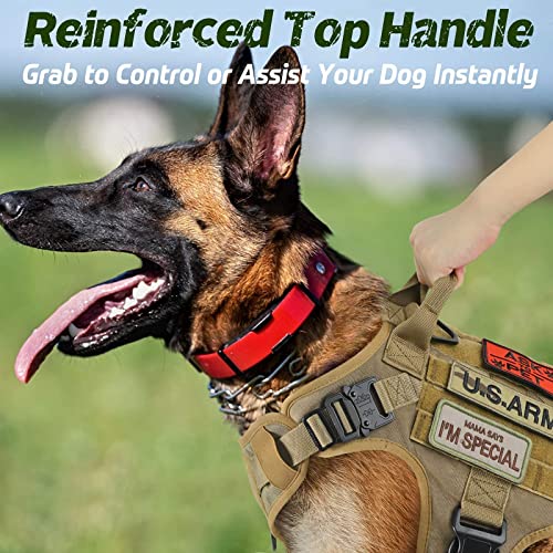 rabbitgoo Tactical Dog Harness X-Large, Heavy Duty Military No Pull Vest - color: Brown, size: X-Large