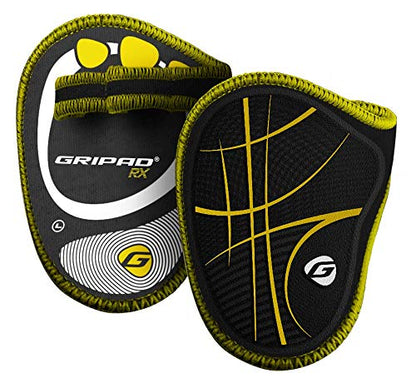 Gripad RX Lifting Grips | The Most Durable Grip Pads Yet | The Alternative to Weight Lifting Gloves, Gym Workouts, WOD, Weightlifting | Neoprene Hand Grips | Flexible Rubber Palm - color: Black / Yellow