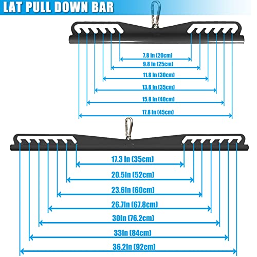 LAT Pulldown Attachments for Cable Pulley System Machine, T-bar Row Landmine Attachment, Home Gym Fitness Spreader Bar, Multi-Grip Wide LAT Pull Down, Neutral Grip Handle