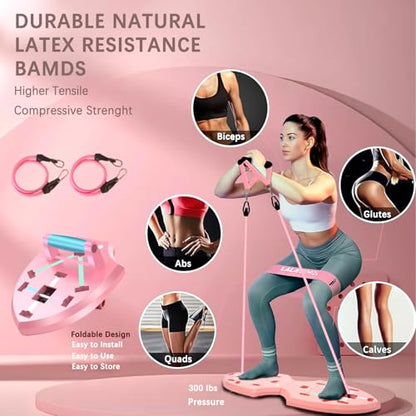LALAHIGH Push Up Board,36 in 1 Home Gym Equipment with Ab Roller Wheel & Resistance Bands, Portable Foldable Workout Board for Full Body Strength Training Men Women,Gift for Grilfriend
