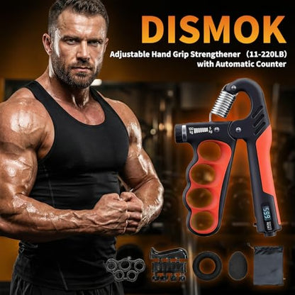 Grip Strengthener Forearm Strengthener Hand Grips Strengthener Kit(11-220 LBS) Adjustable Resistance Grip Strength Trainer with Counter –for Musicians Athletes and Injury Recovery