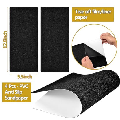 Non-Slip Sandpaper Board Fit Slant Board for Calf-Stretching, Wooden Incline Wedge Stretcher, Balance Block Replacement - size: 12.6×5.5