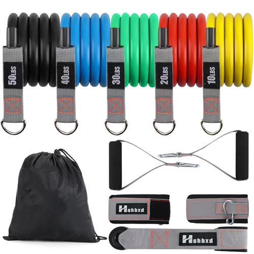 Resistance Bands with Handles and Door Anchor for Home Workouts - color: 5pcs TPE set - 150 lbs