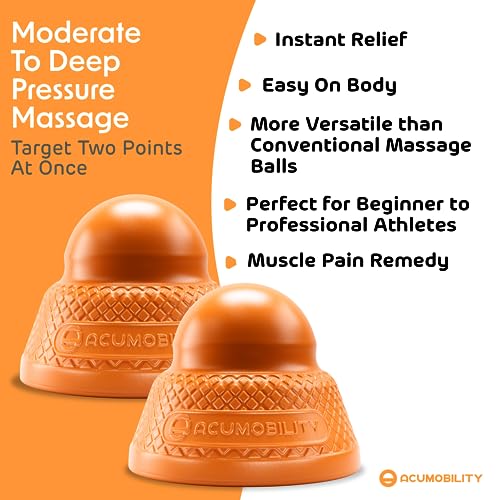 Acumobility Massage Ball Roller 2 Pack - Trigger Point - Massage Balls - color: Orange