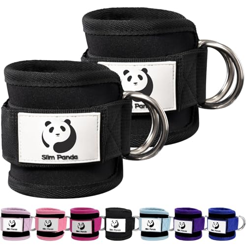 Ankle Strap for Cable Machine,Ankle Cuff for Kickbacks, Booty Hip Abductors,Glute Workouts, Leg Extensions, Curls for Men and Women, Adjustable with Double D-Rings - color: Black, style: Pair