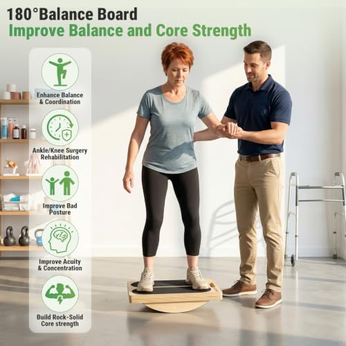 Wooden Slant Board, 2-in-1 Adjustable Calf Stretcher, 300lb