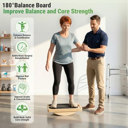 Wooden Slant Board, 2-in-1 Adjustable Calf Stretcher, 300lb