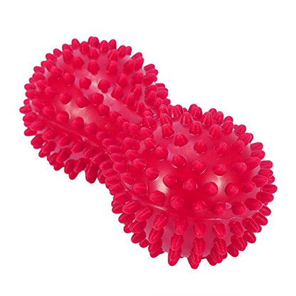 Spiky Massage Ball Peanut Massager Ball Fitness Exercise Mobility Peanut Ball Pain Muscle Steess Foot Myofascial Relief for Plantar Fasciitis Heel Foot Arch Pain () - color: Pink