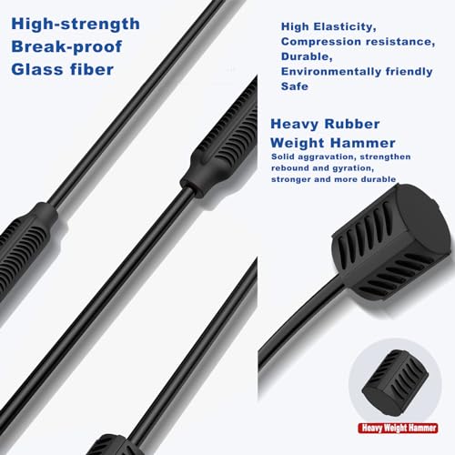 Yoga Starter Set - Flexi Bar, Resistance Band & Shoulder Tube for Elastic Exercise & Training Fitness - color: BLACK