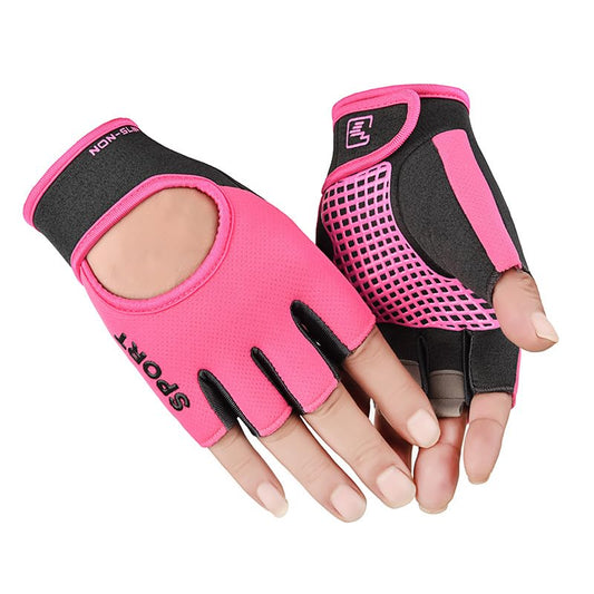 Men & Women Workout Gloves Breathable Fitness Gloves Weight Lifting Gym - color: Pink