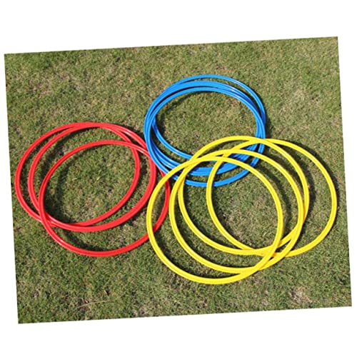 Homoyoyo 9pcs Soccer Training Rings Soccer Accessories Workout Ladder for Ground Football Ctr Ring Soccer Drill Equipment Footwork Training Sports Agility Ladder D Ring Jumping Hoop