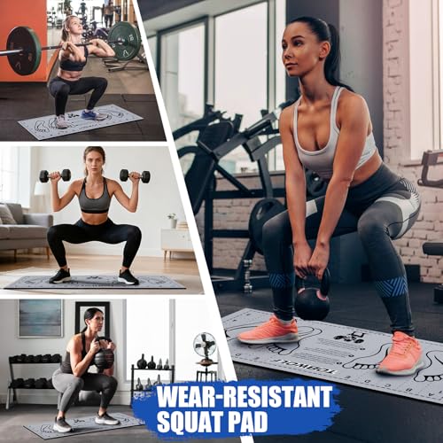 31.5'' X 13.8'' Non-Slip Squat Mat with Foot Position, Pro-Grade Exercise Mat Great for Squats, Leg and Lunges, Improving Muscle Activation, Versatility and Safety, Ideal for Home Fitness Enthusiasts - color: Grey