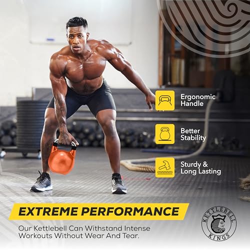 Kettlebell Kings Competition Kettlebells Weight - 33mm handle - 30 KG - Hand weights Workout Gym Equipment and Strength training sets for Women and Men - Weights set for Home Gym