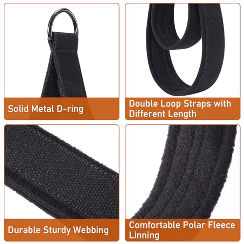 Pilates Straps - Double Loop D-Ring Straps for Reformer, Padded, Home Gym Workout
