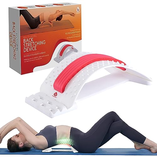 Pursonic Premium Back Stretcher for Pain Relief and Posture Correction - Adjustable Design with Cushioned Foam Padding – Personalized Spinal Alignment for Office Chair, Sofa, or Floor Use - Durable (WHITE)
