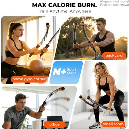 Upgraded Ropeless Battle Ropes, Weighted Cordless Workout Equipment for Home Gym, Portable Full Body HIIT Cardio & Arm Strength Training, Low-Impact Fitness Exercise Heavy Gear for Men & Women