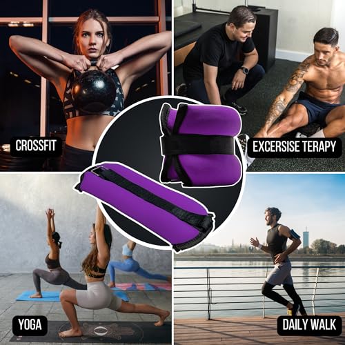 FUXION Adjustable Ankle Weights 1.5/2.0/2.5 lbs Pair, Fully Adjustable for Ankle Wrist Arm or Leg, for Training Warm-up Pilates Gym Accessories - size: set 2 pz 2.0lb