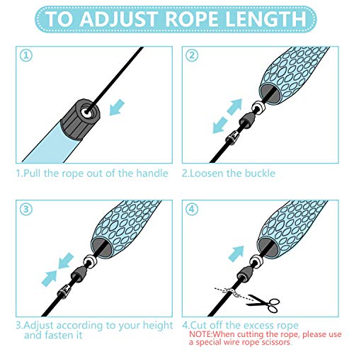 Jump Rope with Ball Bearings, 3mm Steel Speed Rope for Double Unders, Tangle-Free 9.2 Ft Adjustable Lightweight Skipping Rope for Cardio, Fitness, and Weight Loss – Speed Jumping Rope perfect for Men ,Women & Kids