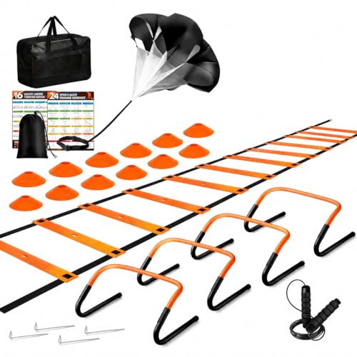 Agility Training Equipment, Speed Training Equipment, Agility Ladder Training, 12-Piece Multicolor PVC, Customizable for Football, Soccer, Basketball