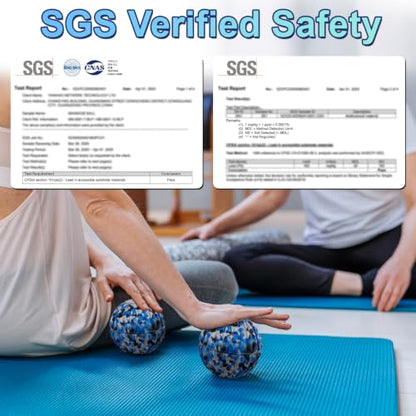 Deep Tissue Massage Ball for Exercise & Recovery - SGS Certification - color: Blue&gray, size: 1-Pack | 5.1-inch