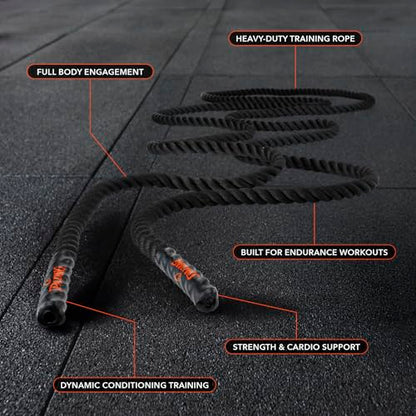 Spalding - Battle Rope for Strength & Conditioning, 22 ft Heavy Duty Training Rope for Cardio, Endurance & Full Body Workout, Durable Fitness