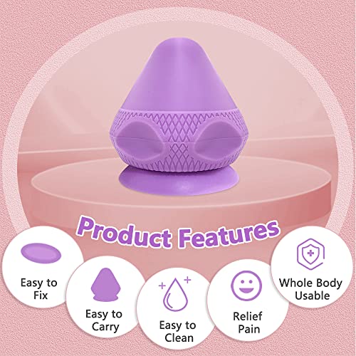 Myofascial Release Tool Mountable Massager Pressure Point Knobble Massage Tool Muscle Back Knot Remover Trigger Point Ball Self Deep Tissue Massage Tools for Neck, Shoulder, Feet with Suction Cup - color: Purple