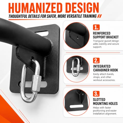 Wall Mounted Pull Up Bar - Heavy Duty Chin Up Bar, Pull-Up Bar for Garage, Joist, Wall Mount - Multifunctional Fitness Bar, Supports up to 600 Lbs - color: Black01