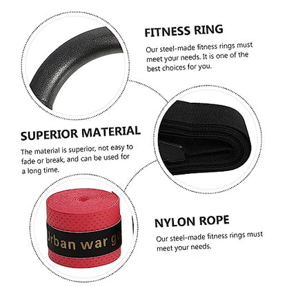 2pcs Adjustable Home Fitness Gymnastic Rings Set Durable Strap Sturdy Structure for Indoor and Outdoor Workouts for Fitness Enthusiasts