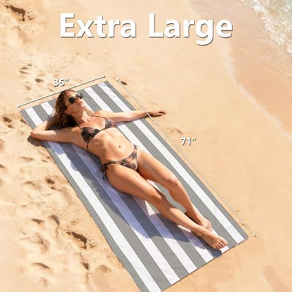 Lightweight Thin Microfiber Beach Towel,35" x 71" Sand Resistant, Quick Dry,for Beach,Swim Pool