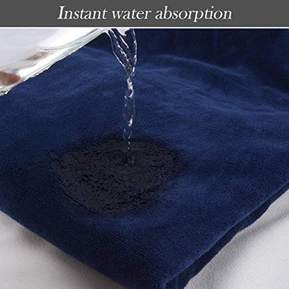 SINLAND Mens Bath Towel Wrap for Sauna Shower, Navy Blue, 24x63In - color: Navy Blue