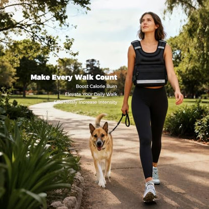 Weighted Vest Woman & Men,10lb Plus Size Weighted Vest With Phone Pockets & Reflective Strips for Walking, Running, Hiking,Rucking, Workout, Strength Training
