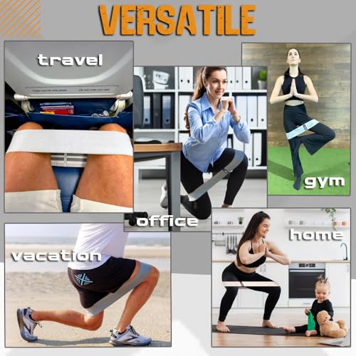 Resistance Bands Set for Men & Women – Hip & Long Fabric Booty Bands for Glutes, Legs, Full Body – Non-Slip Workout Bands for Strength Training, Home Gym, Recovery & Toning