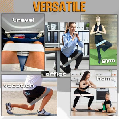 Resistance Bands Set for Men & Women – Hip & Long Fabric Booty Bands for Glutes, Legs, Full Body – Non-Slip Workout Bands for Strength Training, Home Gym, Recovery & Toning