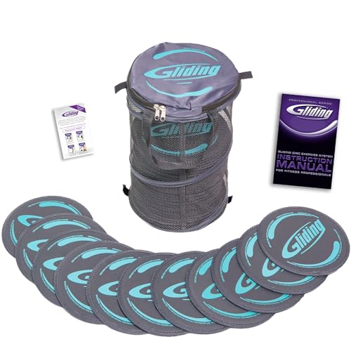 Gliding Exercise Discs: Club Pack for Hardwood Floors (25 Pair, Grey) Workout Sliders in Bulk