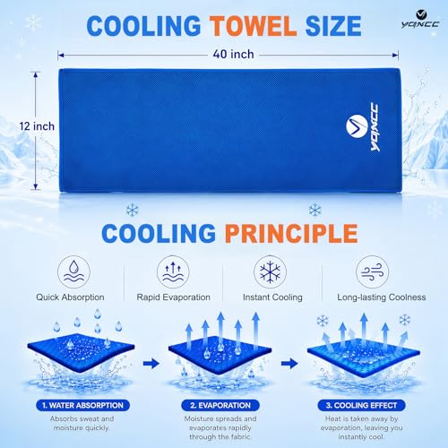 4 Pack Cooling Towels (40"x12"), Ice Cool Neck Towel, Soft Breathable Microfiber for Gym, Yoga, Golf, Running, Camping & All Hot Weather Activities - color: 2 Dark Blue/ 2 Green