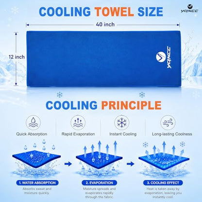 4 Pack Cooling Towels (40"x12"), Ice Cool Neck Towel, Soft Breathable Microfiber for Gym, Yoga, Golf, Running, Camping & All Hot Weather Activities - color: 2 Dark Blue/ 2 Green
