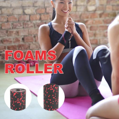 Compact Foam Roller Massage Column, Hollow Portable Muscle Relaxation Roller for Fitness and Physical Therapy, Red Handheld Sports Massage Tool for Travel and Home Use
