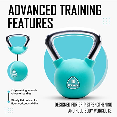 ZIVA Premium Functional Training Kit – 6 lb Medicine Ball, 15 lb Kettlebell & Speed Jump Rope for Strength, Core, Agility & Cardio – Full Home Workout Set in Turquoise